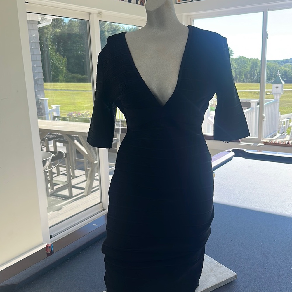 Herve Leger short sleeve, bandage dress